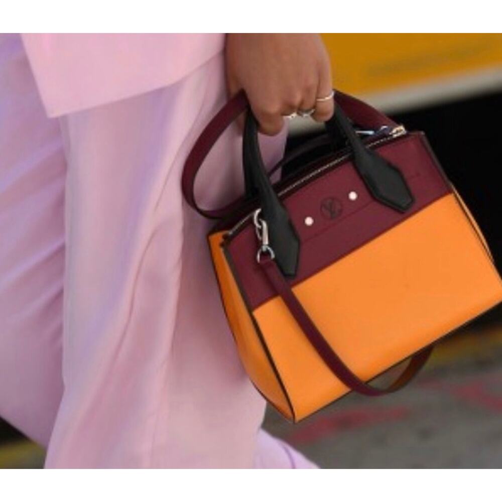 LOUIS VUITTON City Steamer MINI shoulder Handbag leather Orange EUC M42438 - Picture 16 of 16
